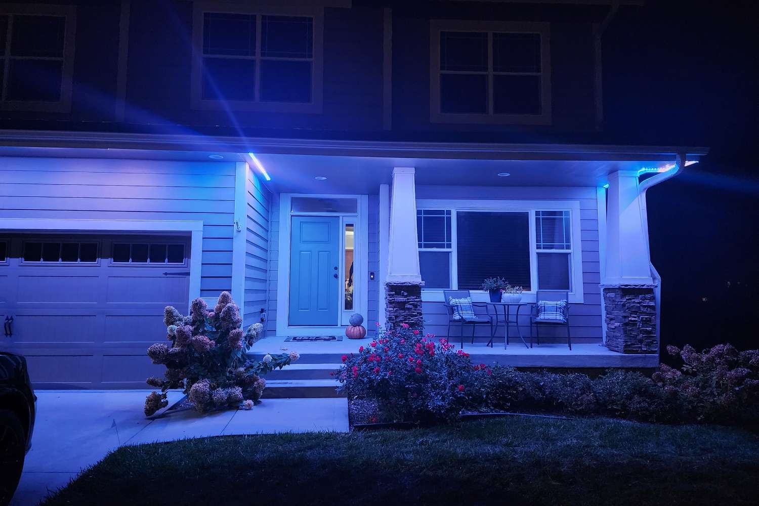 Colorful facade lighting